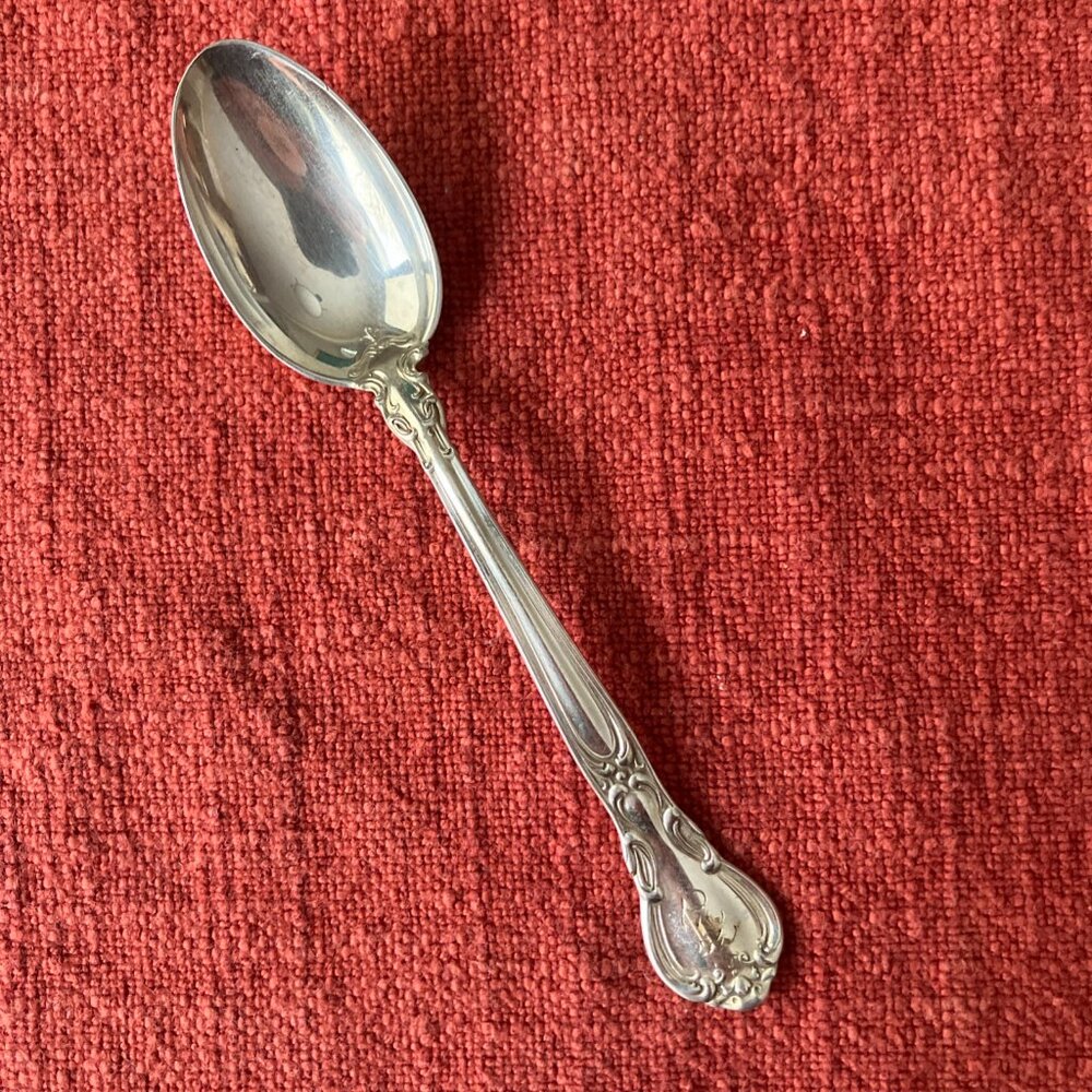 Gorham Chantilly, 4 1/8” Demitasse Spoon, Sterling, 1895, Lion-Anchr-G with Mono